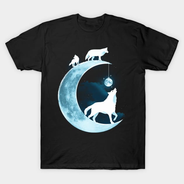 Wolf Moon T-Shirt by Vallina84